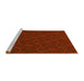 Sideview of Machine Washable Transitional Tomato Red Rug, wshpat1663yw