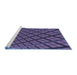 Sideview of Machine Washable Transitional Blue Rug, wshpat1664blu