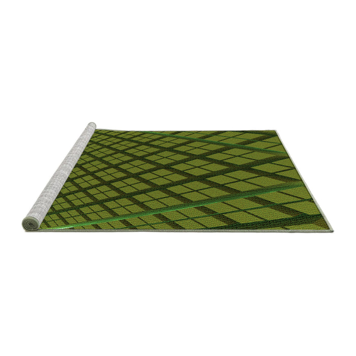 Sideview of Machine Washable Transitional Dark Forest Green Rug, wshpat1664grn