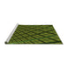 Sideview of Machine Washable Transitional Dark Forest Green Rug, wshpat1664grn