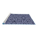 Sideview of Machine Washable Transitional Night Blue Rug, wshpat1665blu