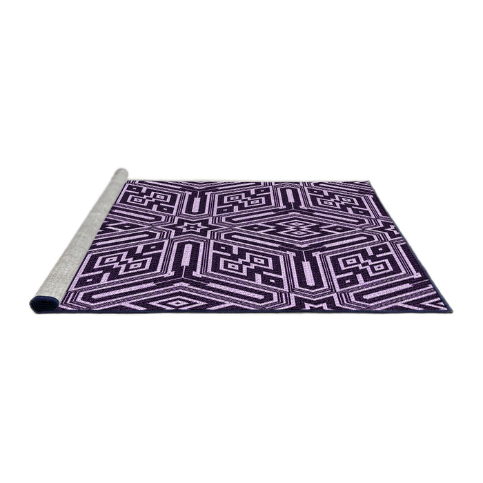 Sideview of Machine Washable Transitional Bright Lilac Purple Rug, wshpat1665pur