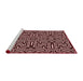 Sideview of Machine Washable Transitional Night Red Rug, wshpat1665rd