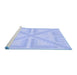 Sideview of Machine Washable Transitional Sky Blue Rug, wshpat1666blu