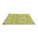 Sideview of Machine Washable Transitional Yellow Rug, wshpat1666brn