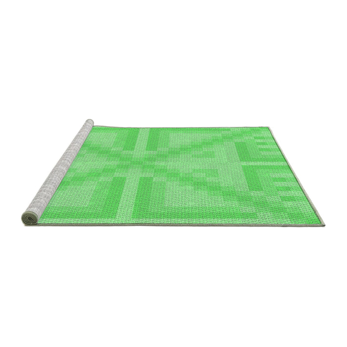 Sideview of Machine Washable Transitional Neon Green Rug, wshpat1666grn