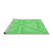 Sideview of Machine Washable Transitional Neon Green Rug, wshpat1666grn