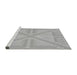 Sideview of Machine Washable Transitional Platinum Silver Gray Rug, wshpat1666gry