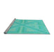 Sideview of Machine Washable Transitional Dark Turquoise Green Rug, wshpat1666lblu