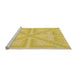 Sideview of Machine Washable Transitional Bold Yellow Rug, wshpat1666org