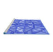 Sideview of Machine Washable Transitional Sky Blue Rug, wshpat1667blu