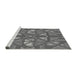 Sideview of Machine Washable Transitional Grey Gray Rug, wshpat1667gry