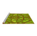 Sideview of Machine Washable Transitional Pistachio Green Rug, wshpat1667yw