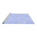 Sideview of Machine Washable Transitional Blue Rug, wshpat1668blu