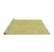 Sideview of Machine Washable Transitional Bold Yellow Rug, wshpat1668brn