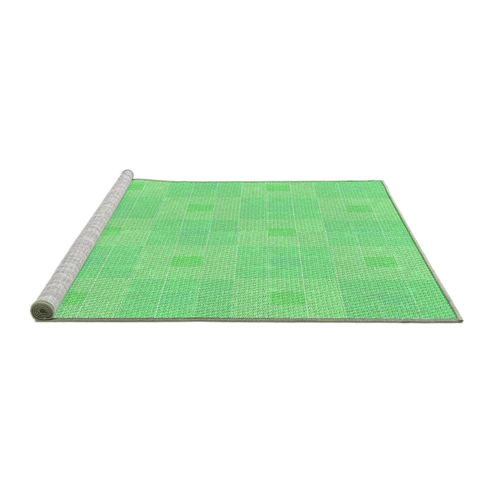 Sideview of Machine Washable Transitional Green Rug, wshpat1668grn