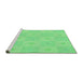 Sideview of Machine Washable Transitional Green Rug, wshpat1668grn