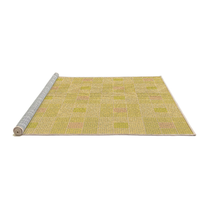 Sideview of Machine Washable Transitional Yellow Rug, wshpat1668org