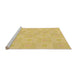 Sideview of Machine Washable Transitional Yellow Rug, wshpat1668org