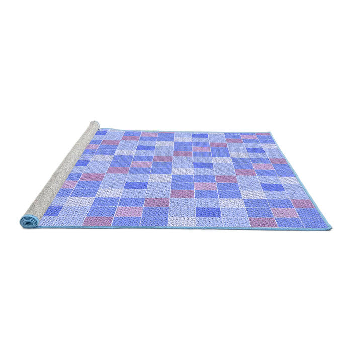 Sideview of Machine Washable Transitional Light Slate Blue Rug, wshpat1669blu