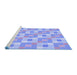 Sideview of Machine Washable Transitional Light Slate Blue Rug, wshpat1669blu