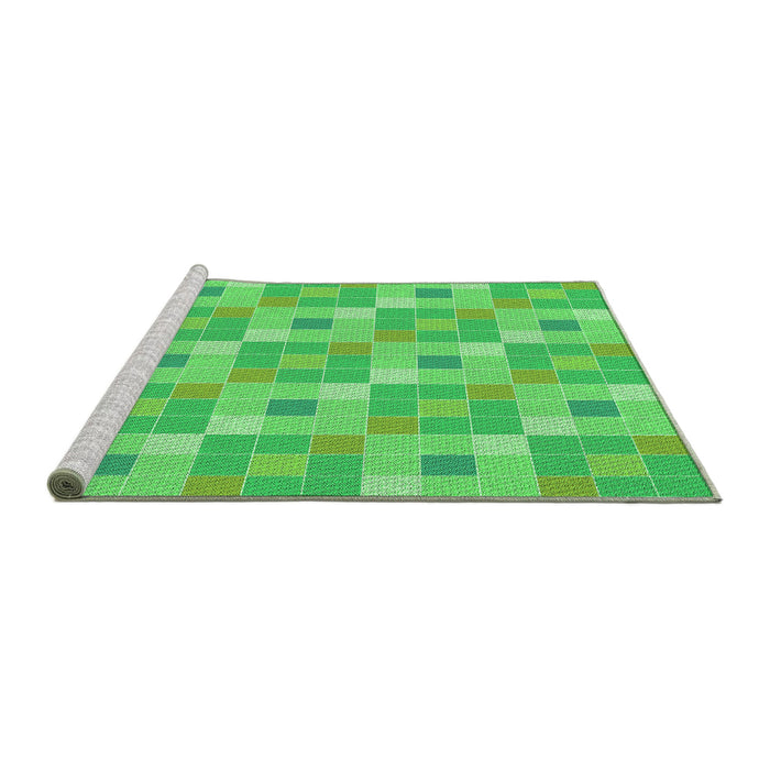 Sideview of Machine Washable Transitional Neon Green Rug, wshpat1669grn