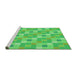 Sideview of Machine Washable Transitional Neon Green Rug, wshpat1669grn