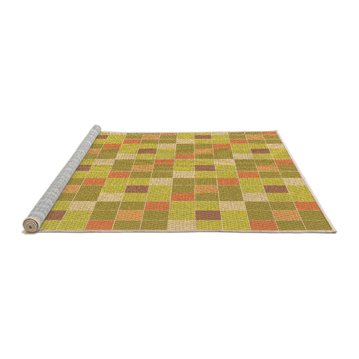 Sideview of Machine Washable Transitional Bright Gold Yellow Rug, wshpat1669org