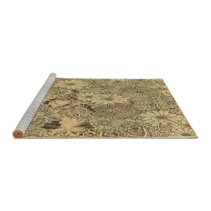 Sideview of Machine Washable Transitional Red Brown Rug, wshpat167brn