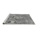 Sideview of Machine Washable Transitional Silver Gray Rug, wshpat167gry