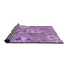 Thickness of Patterned Pastel Purple Pink Rug, pat167pur