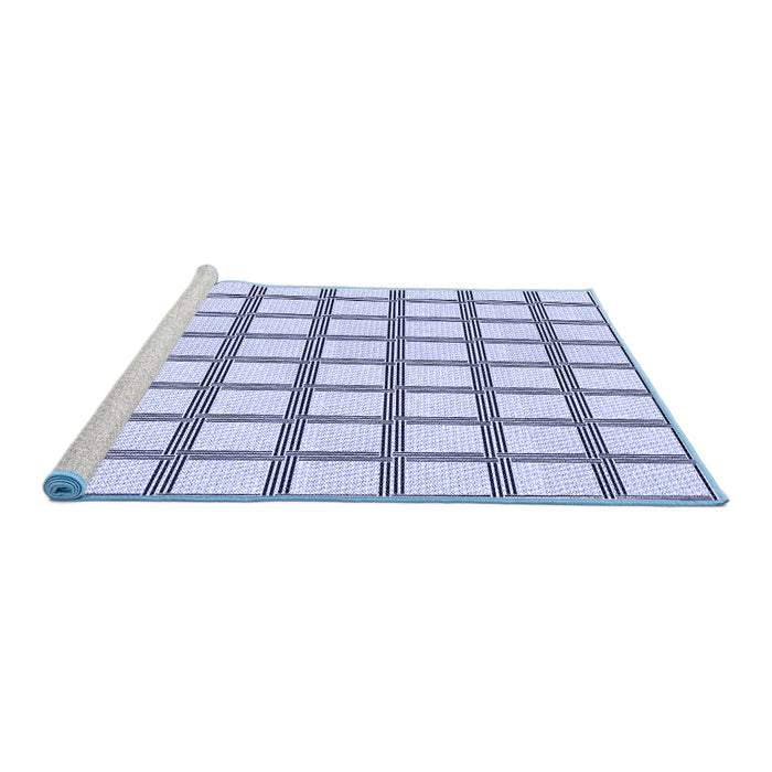 Sideview of Machine Washable Transitional Lavender Blue Rug, wshpat1670blu