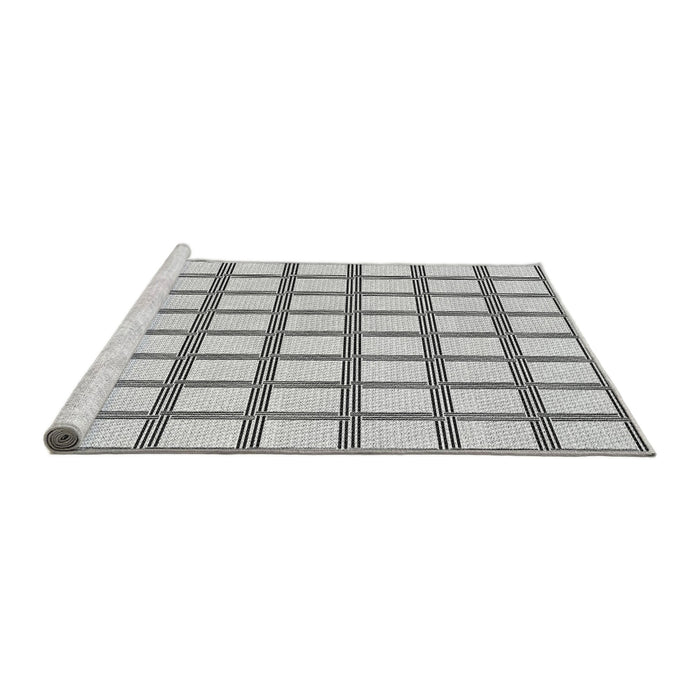 Sideview of Machine Washable Transitional Platinum Gray Rug, wshpat1670gry