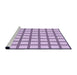 Sideview of Machine Washable Transitional Purple Flower Purple Rug, wshpat1670pur