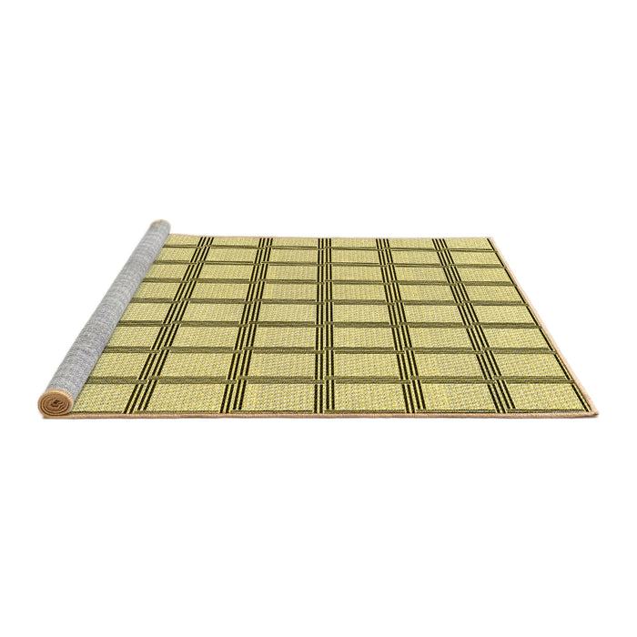 Sideview of Machine Washable Transitional Harvest Gold Rug, wshpat1670yw