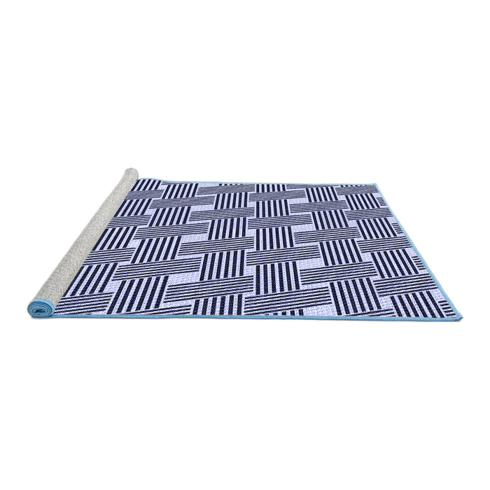 Sideview of Machine Washable Transitional Midnight Blue Rug, wshpat1671blu