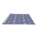 Sideview of Machine Washable Transitional Midnight Blue Rug, wshpat1671blu