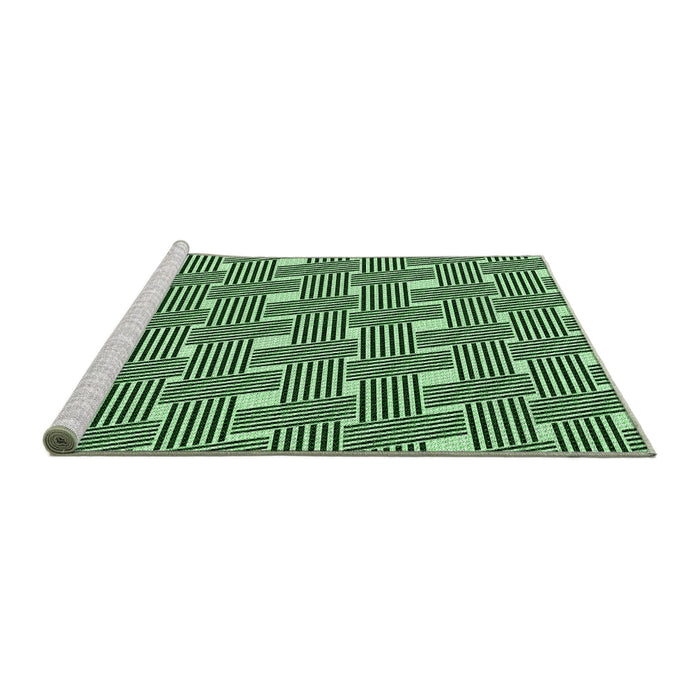 Sideview of Machine Washable Transitional Dark Forest Green Rug, wshpat1671grn