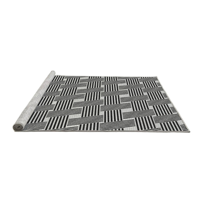 Sideview of Machine Washable Transitional Charcoal Black Rug, wshpat1671gry