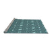 Sideview of Machine Washable Transitional Blue Rug, wshpat1671lblu