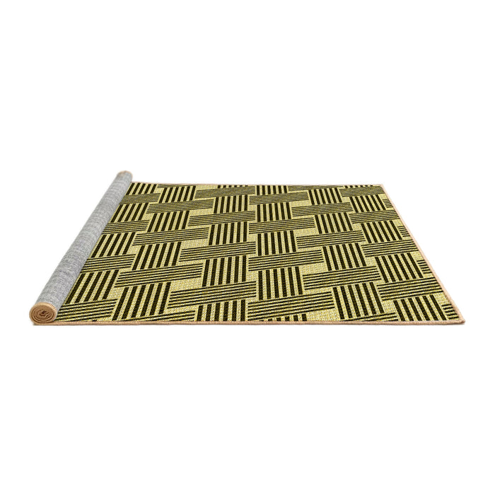 Sideview of Machine Washable Transitional Chocolate Brown Rug, wshpat1671yw