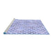 Sideview of Machine Washable Transitional Lavender Blue Rug, wshpat1672blu