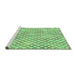 Sideview of Machine Washable Transitional Green Rug, wshpat1672grn