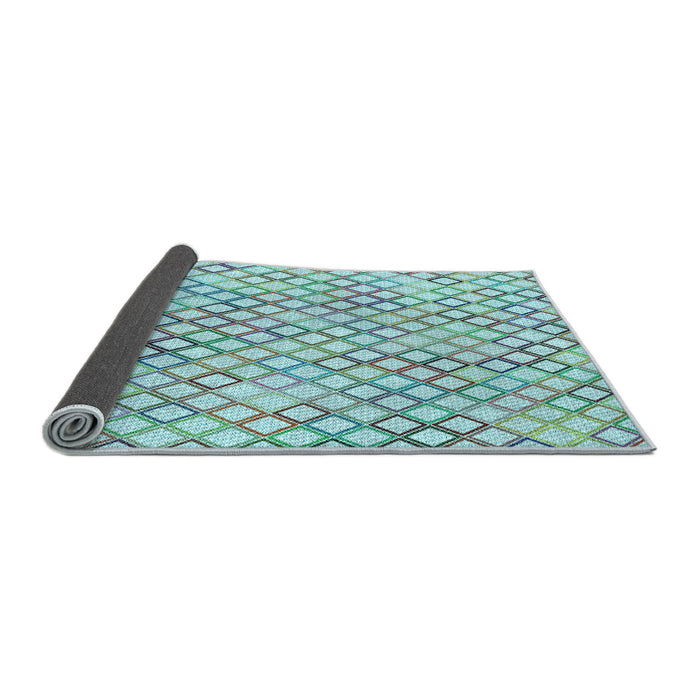 Thickness of Patterned Light Aquamarine Green Rug, pat1672lblu