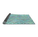 Thickness of Patterned Light Aquamarine Green Rug, pat1672lblu