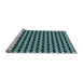 Sideview of Machine Washable Transitional Deep Teal Green Rug, wshpat1673lblu