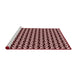 Sideview of Machine Washable Transitional Pink Daisy Pink Rug, wshpat1673rd