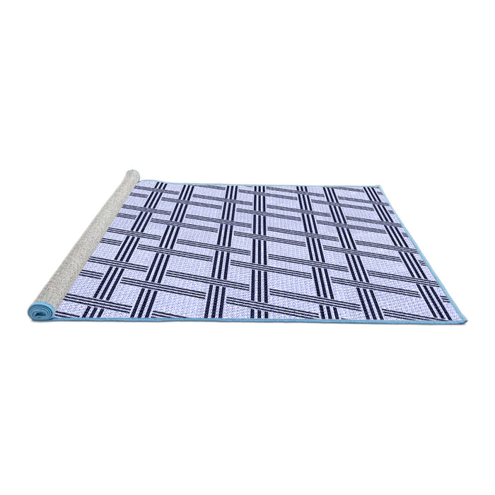 Sideview of Machine Washable Transitional Lavender Blue Rug, wshpat1674blu