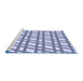 Sideview of Machine Washable Transitional Lavender Blue Rug, wshpat1674blu