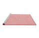 Sideview of Machine Washable Transitional Pastel Red Pink Rug, wshpat1675rd